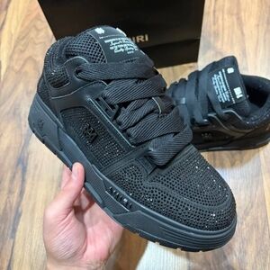 AMIRI Black Rhinestone Embellished Sneakers